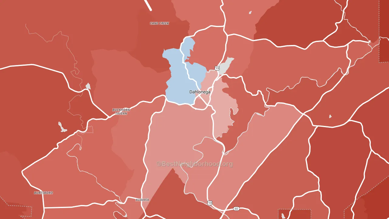 Lumpkin County, GA block-group political-lean map