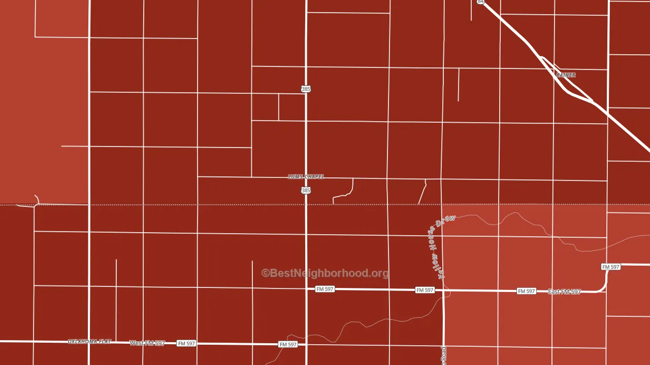 Lums Chapel, TX block-group political-lean map