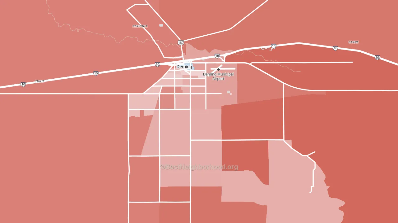 Luna County, NM block-group political-lean map