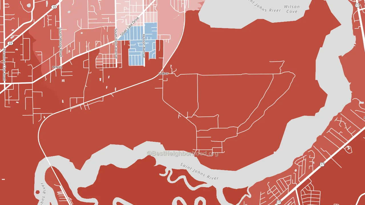 Lundy, FL block-group political-lean map