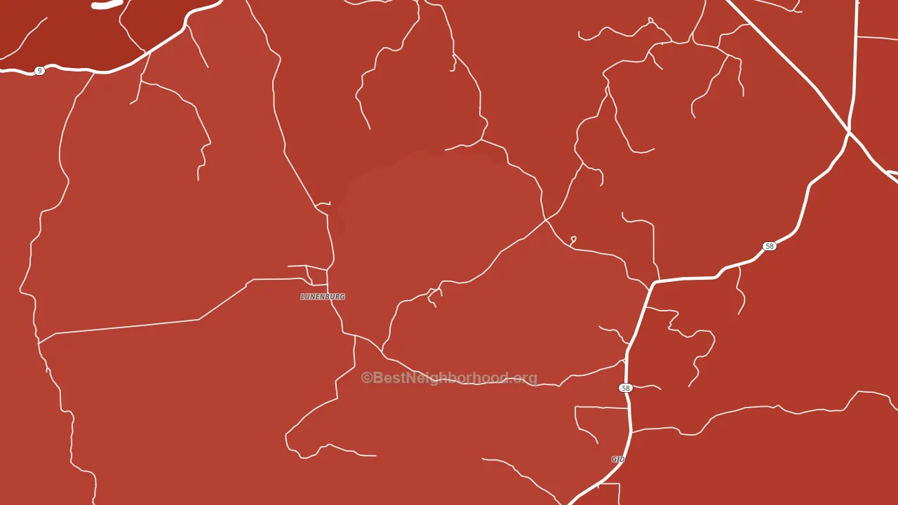 Lunenburg, AR block-group political-lean map