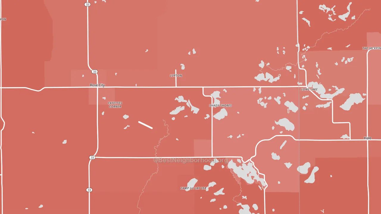 Lupton, MI block-group political-lean map