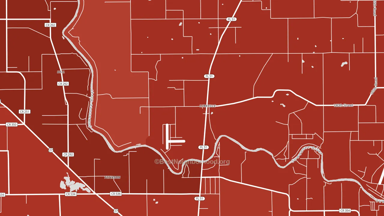 Luraville, FL block-group political-lean map