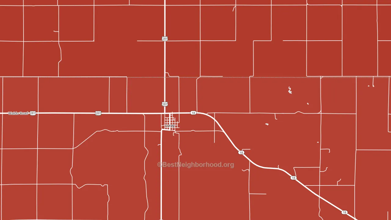 Luray, KS block-group political-lean map