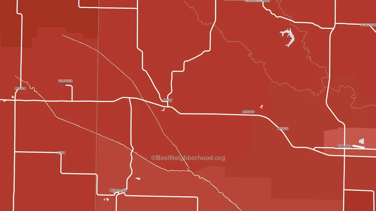 Luray, MO block-group political-lean map