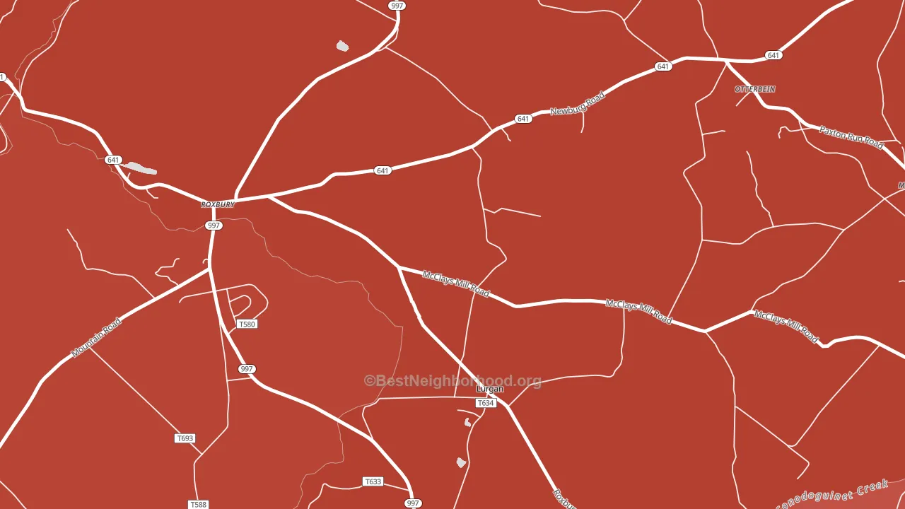 Lurgan, PA block-group political-lean map