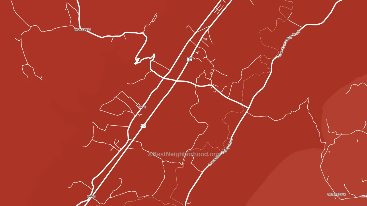 Lusk, TN block-group political-lean map