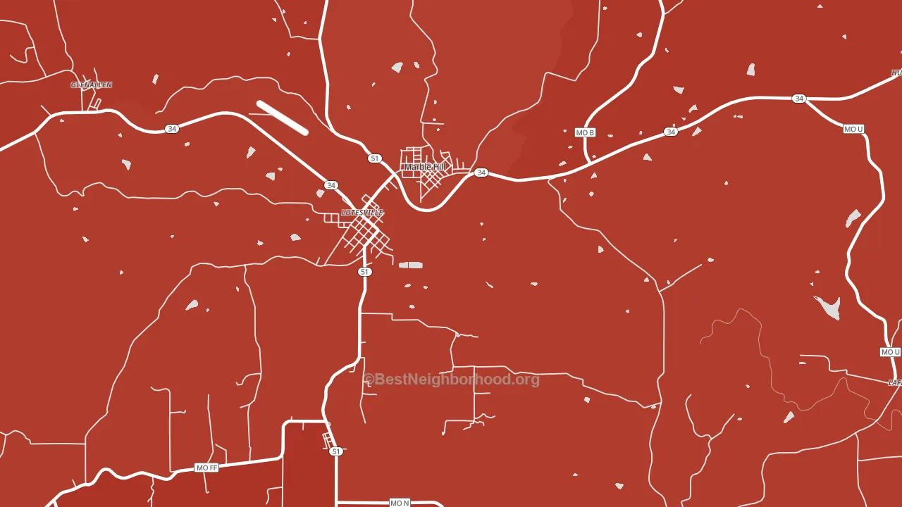 Lutesville, MO block-group political-lean map