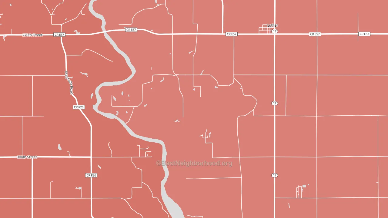 Luther, IA block-group political-lean map