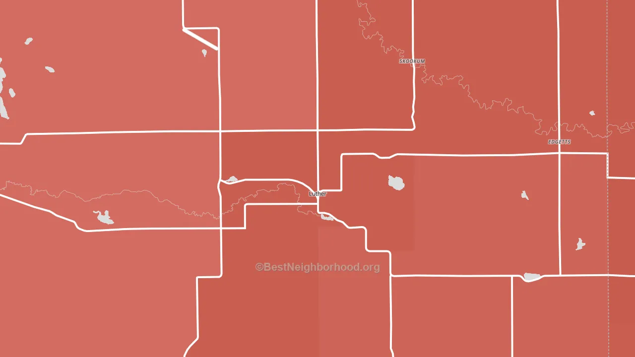 Luther, MI block-group political-lean map
