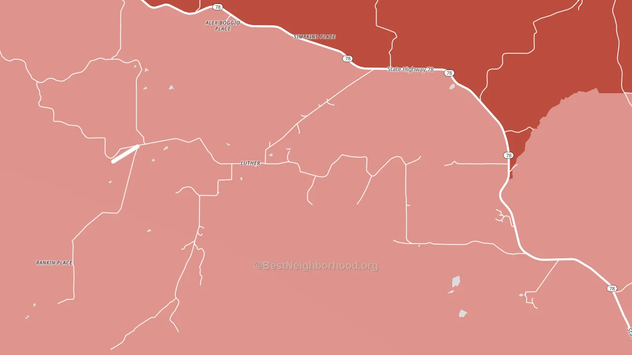 Luther, MT block-group political-lean map