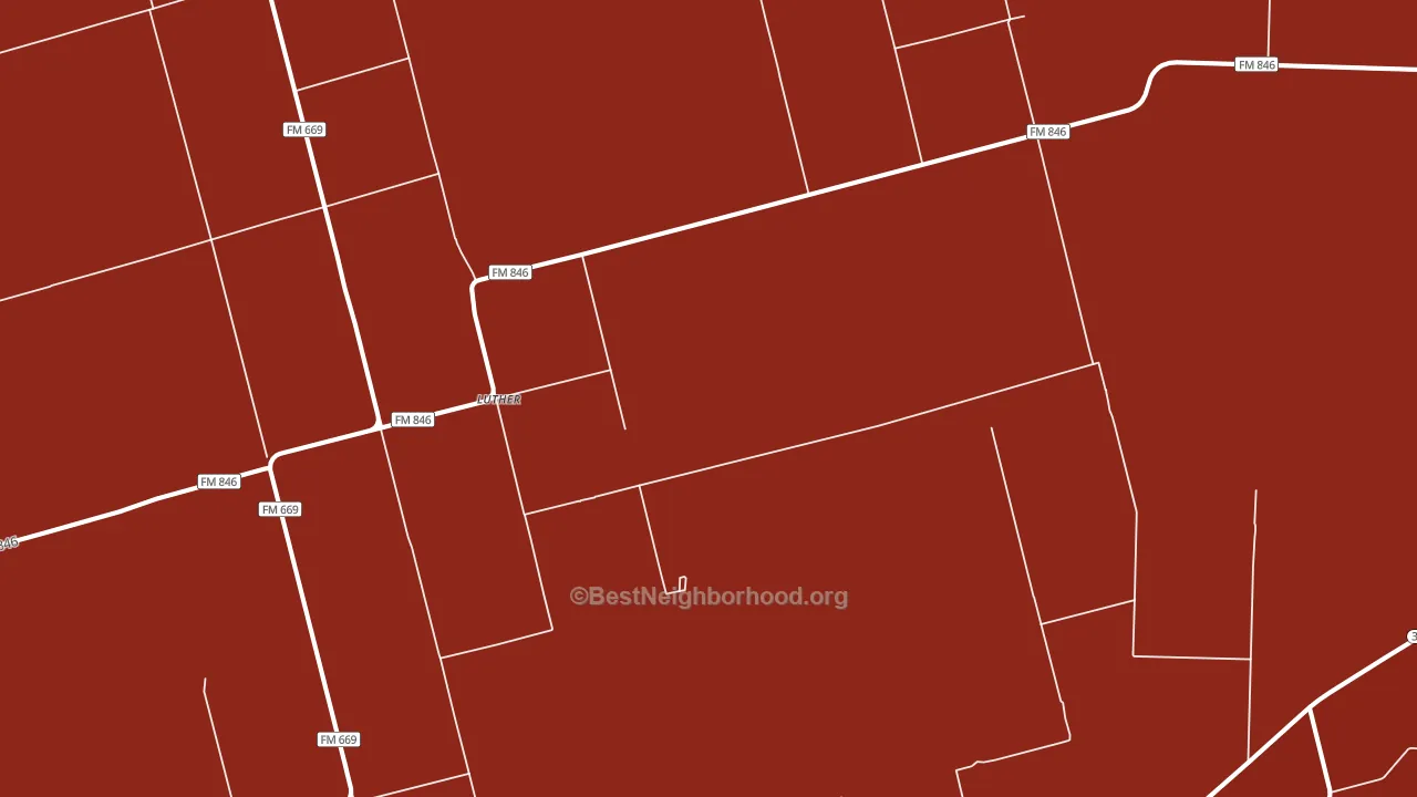 Luther, TX block-group political-lean map