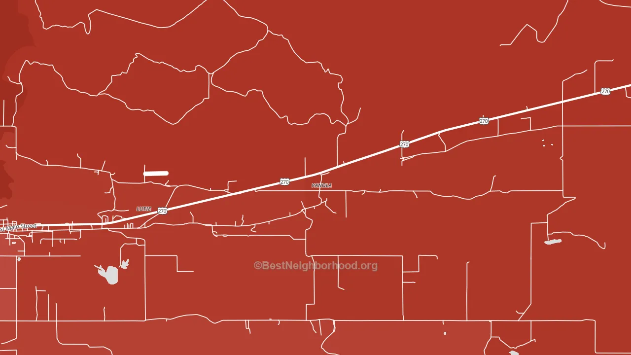 Lutie, OK block-group political-lean map