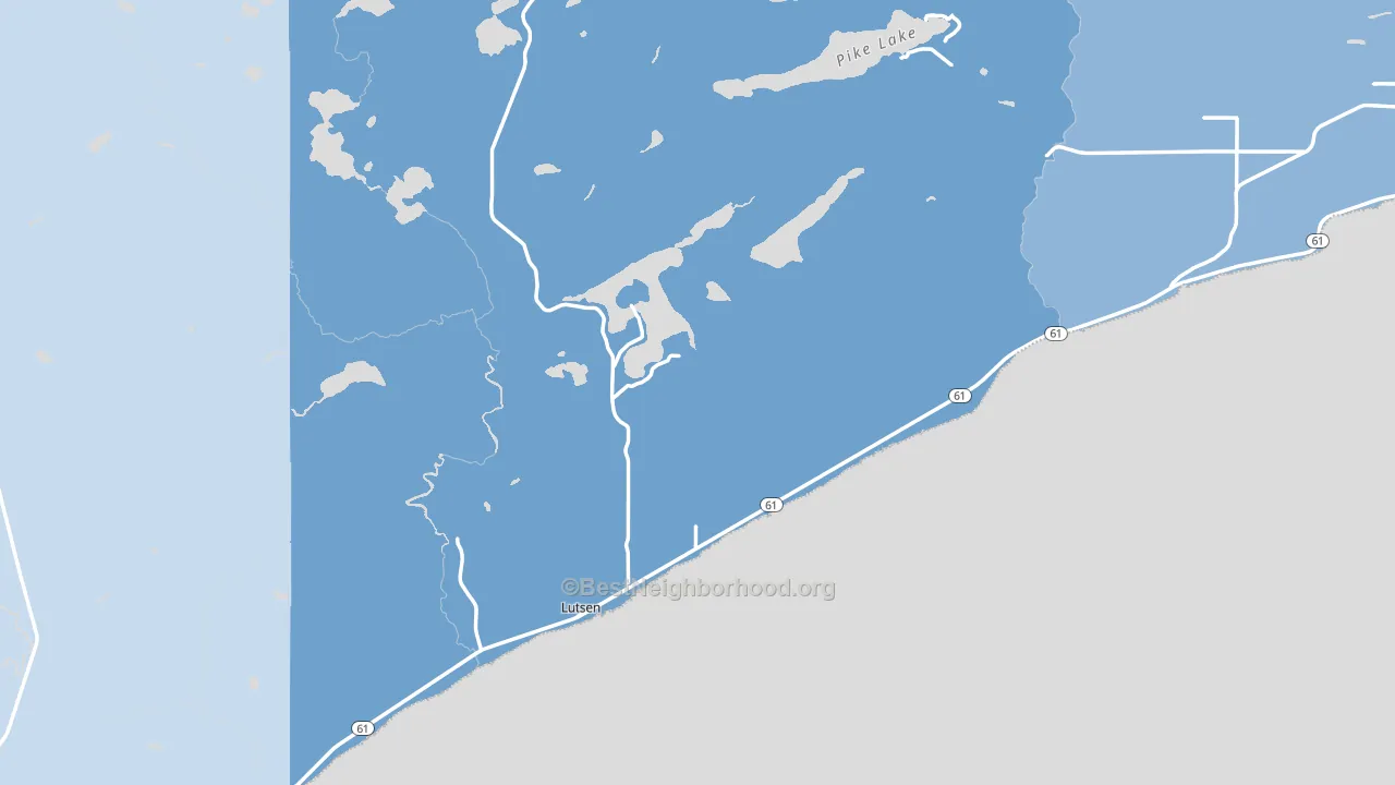 Lutsen, MN block-group political-lean map
