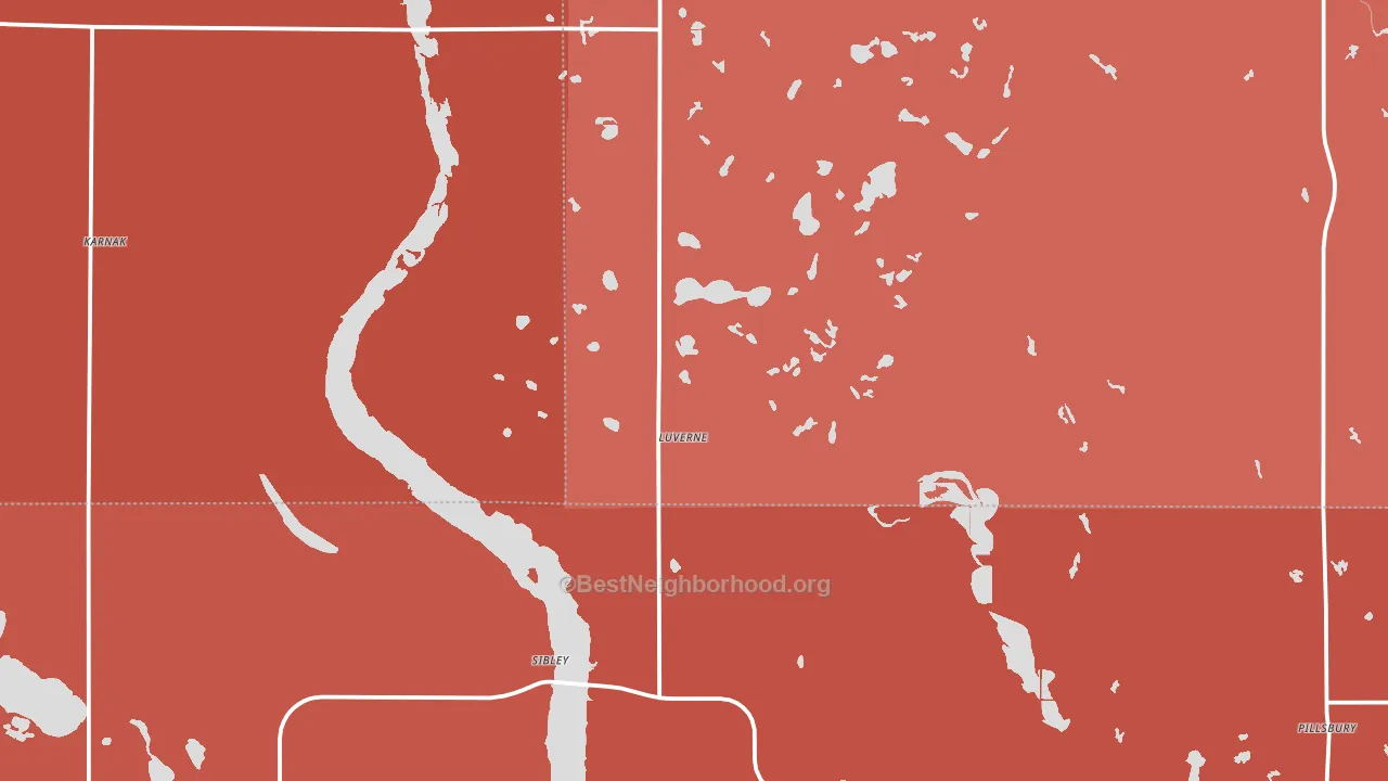 Luverne, ND block-group political-lean map