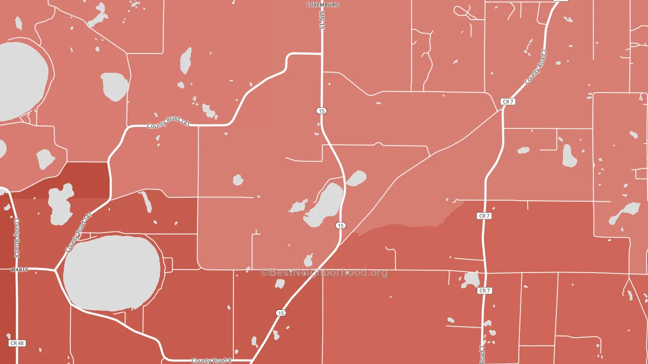 Luxemburg, MN block-group political-lean map