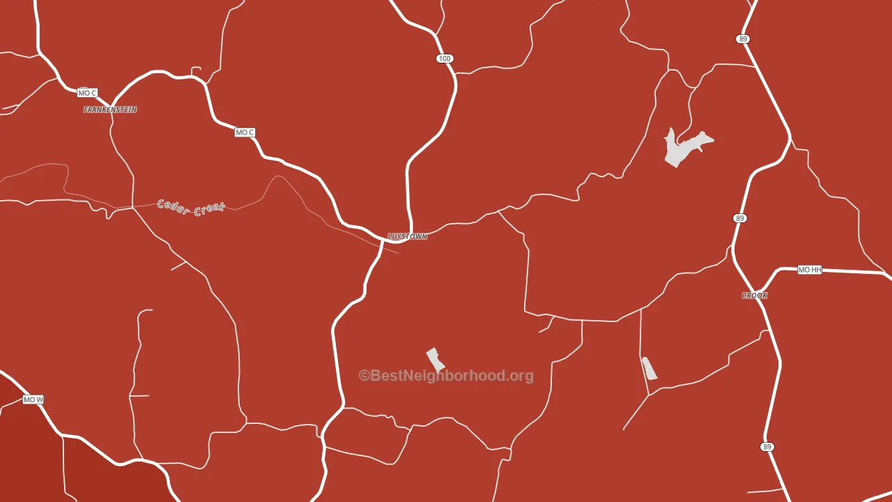 Luystown, MO block-group political-lean map