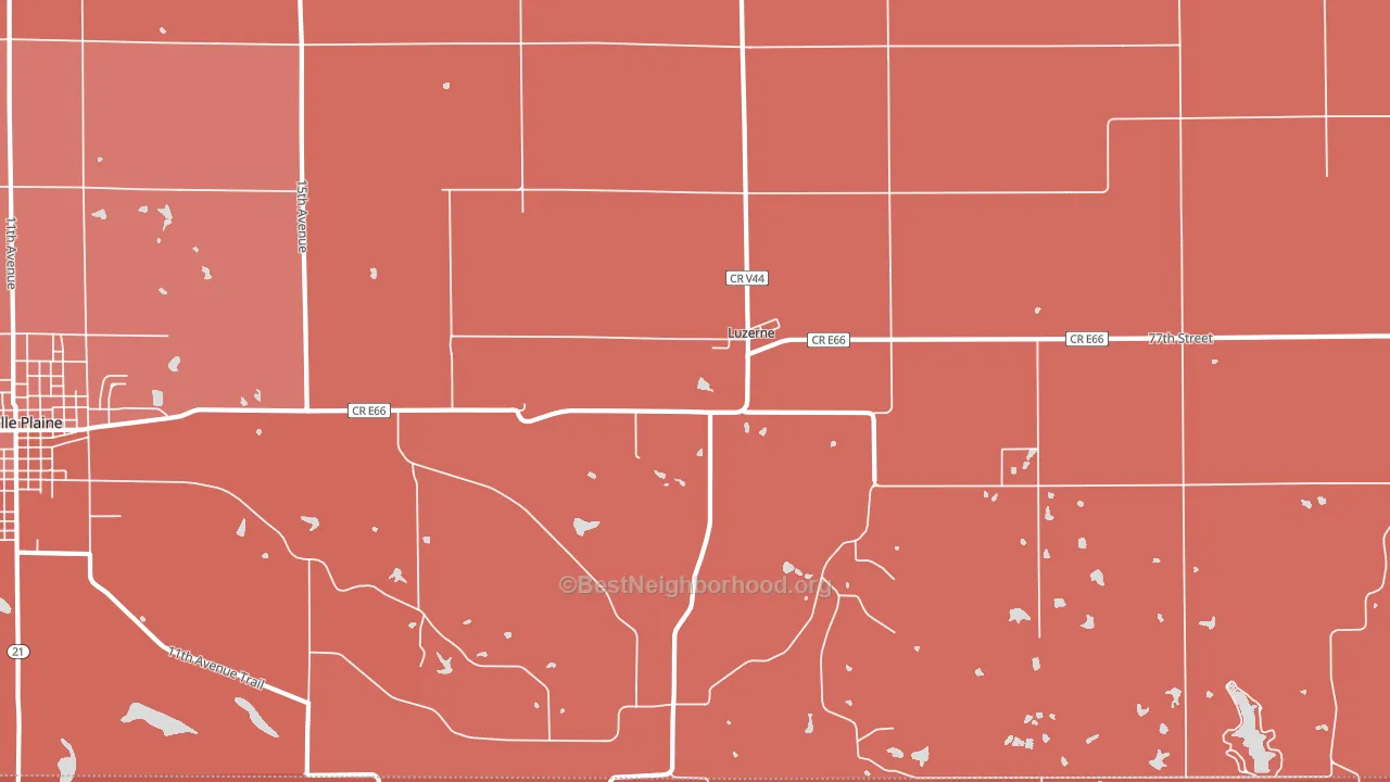 Luzerne, IA block-group political-lean map