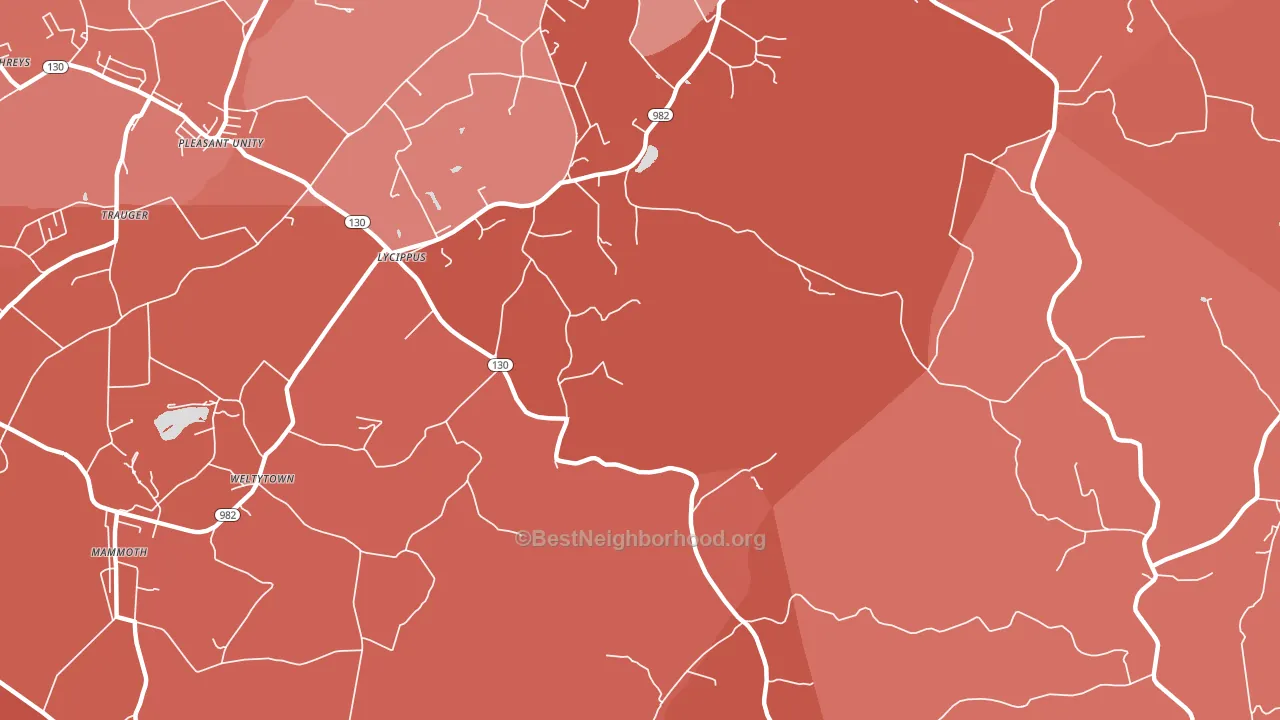 Lycippus, PA block-group political-lean map