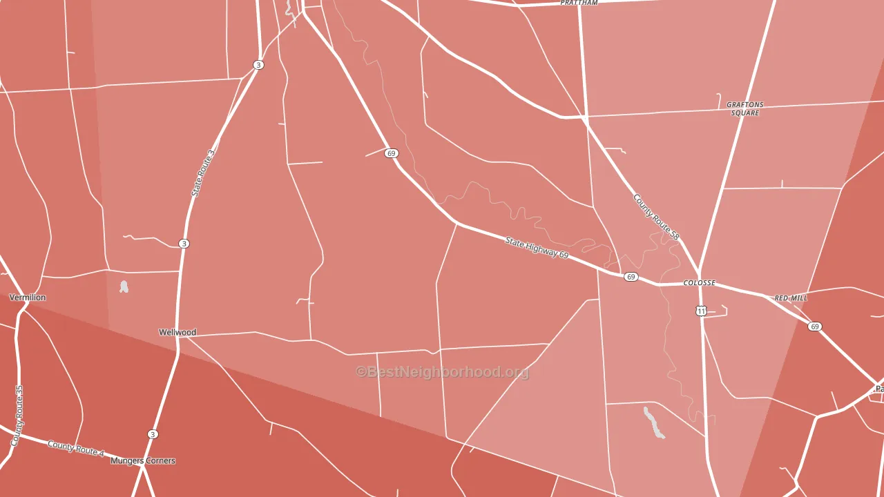Lycoming, NY block-group political-lean map