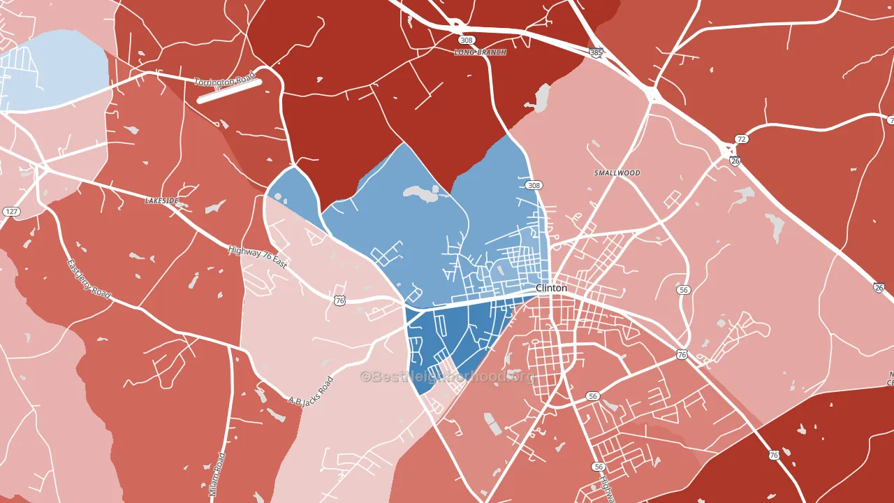 Lydia Mills, SC block-group political-lean map