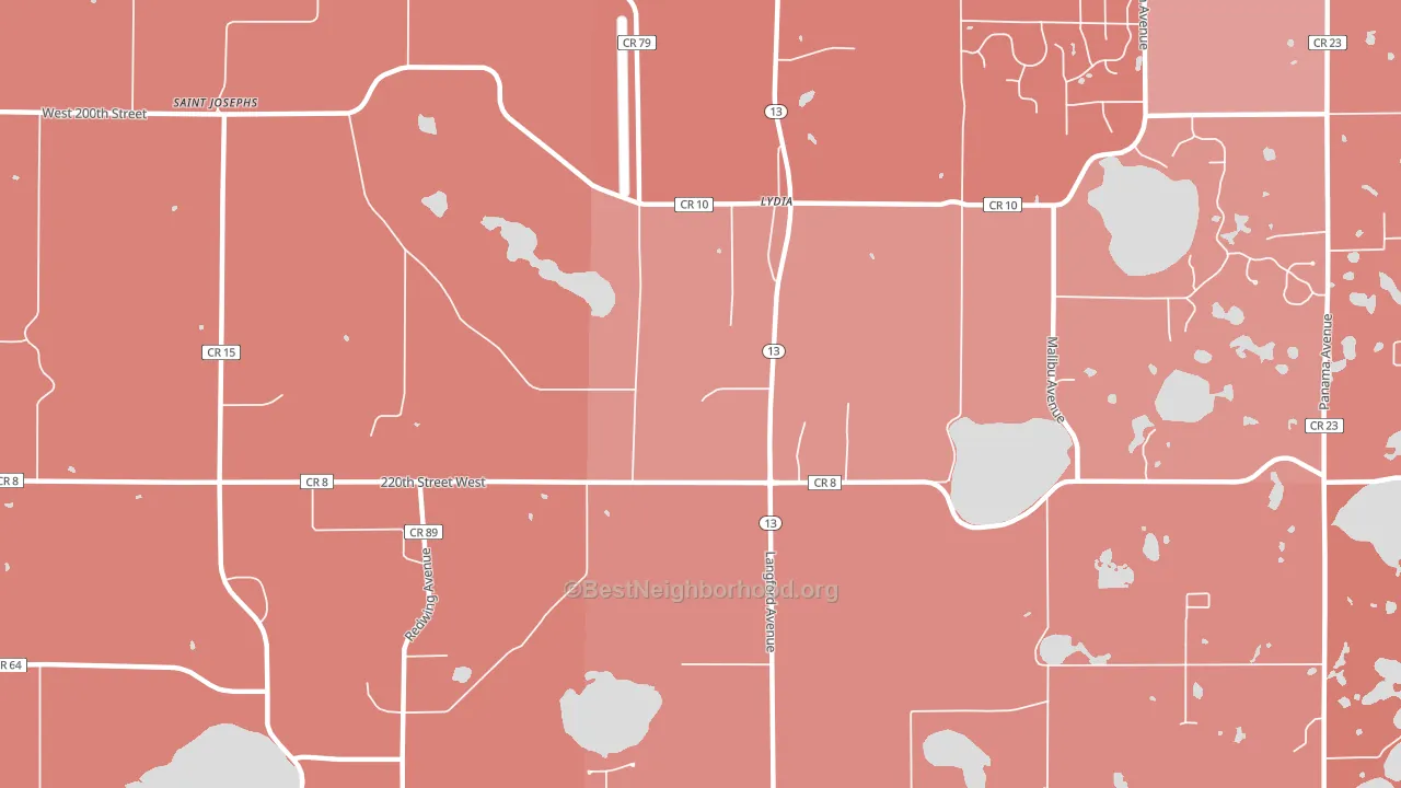 Lydia, MN block-group political-lean map