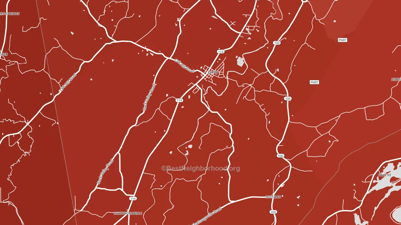 Lyerly, GA block-group political-lean map