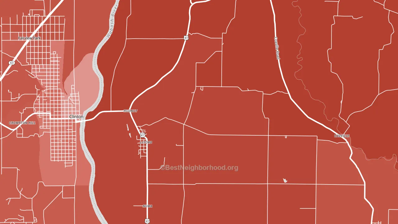 Lyford, IN block-group political-lean map