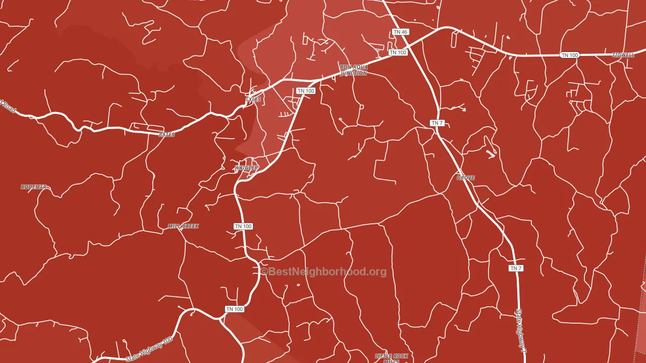 Lyles, TN block-group political-lean map