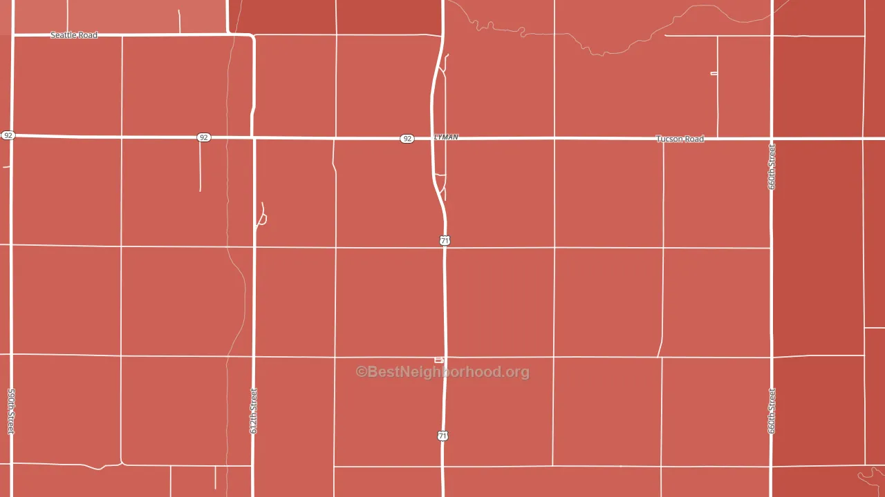 Lyman, IA block-group political-lean map