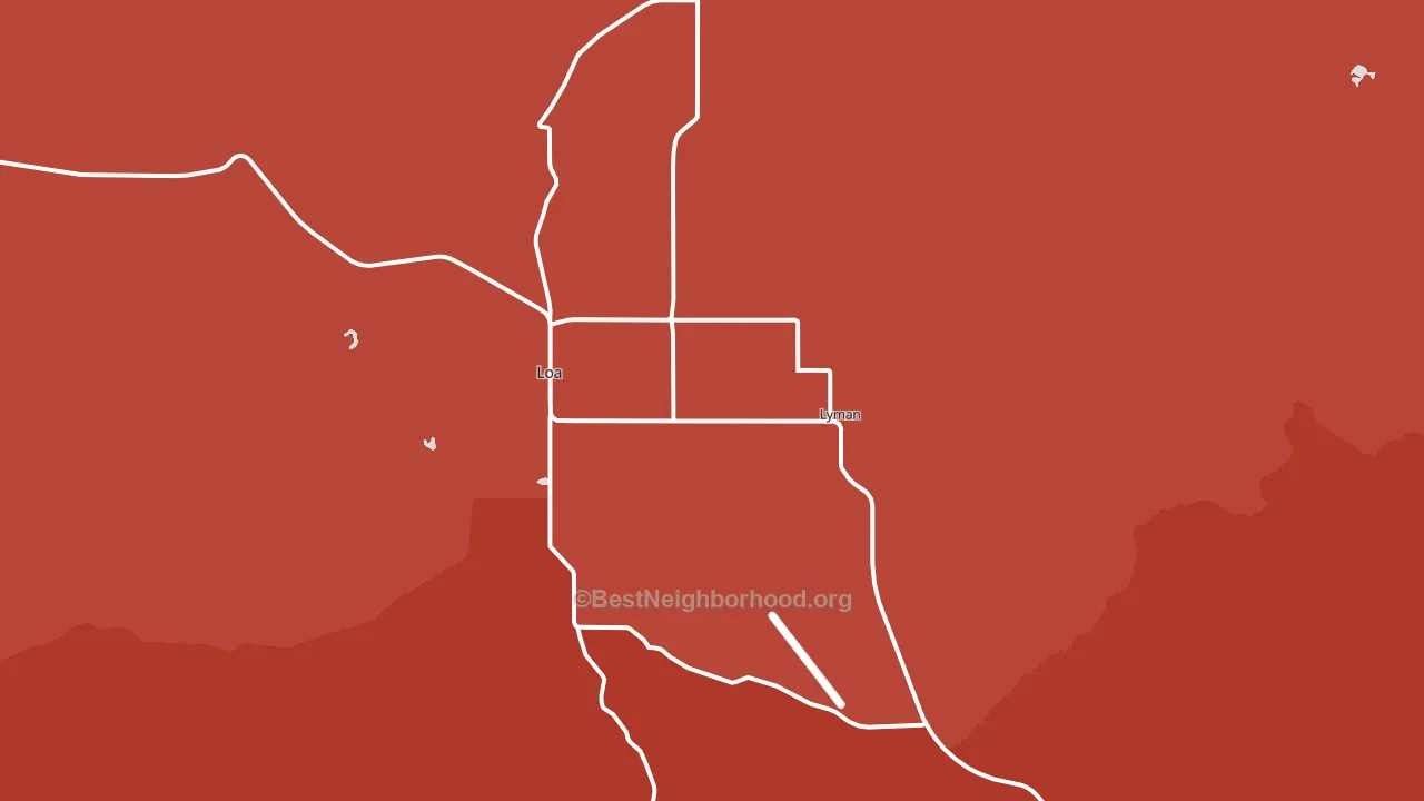 Lyman, UT block-group political-lean map