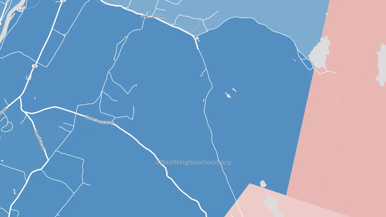 Lyme Center, NH block-group political-lean map