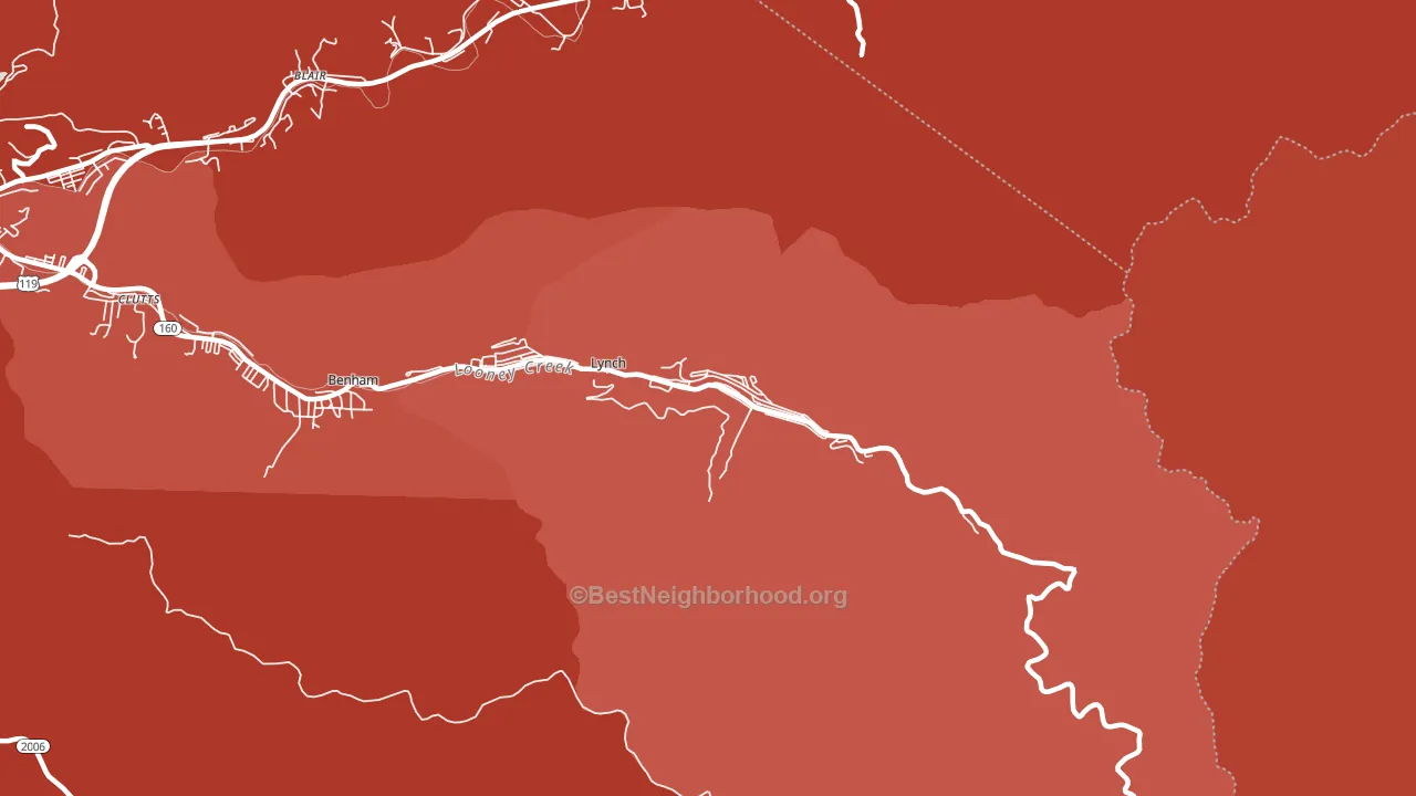 Lynch, KY block-group political-lean map