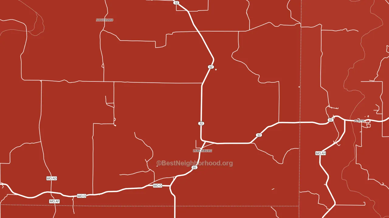 Lynchburg, MO block-group political-lean map