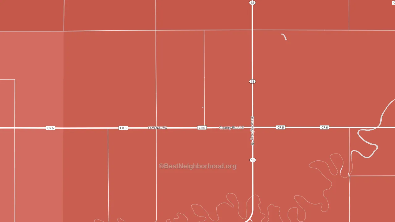 Lynchburg, ND block-group political-lean map