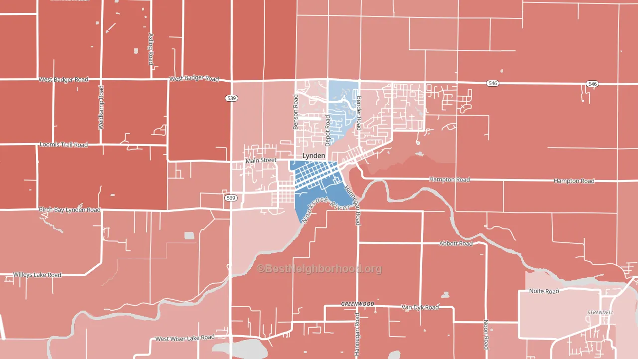 Lynden, WA block-group political-lean map