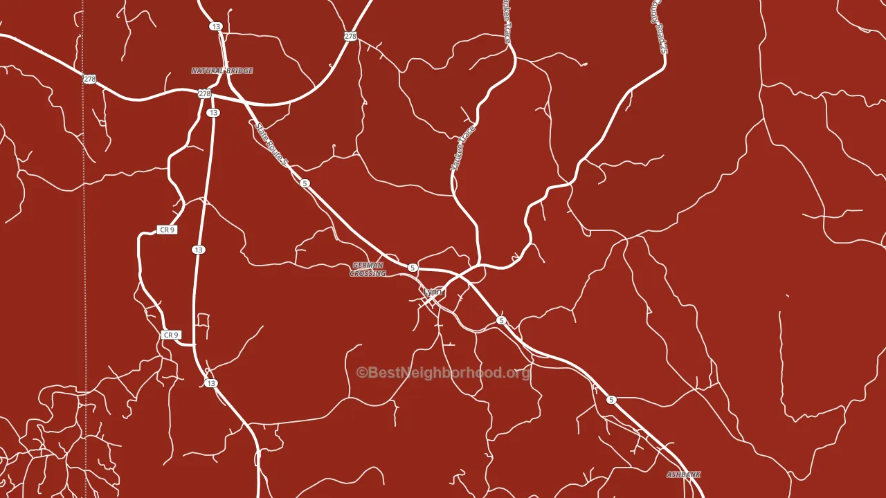 Lynn, AL block-group political-lean map