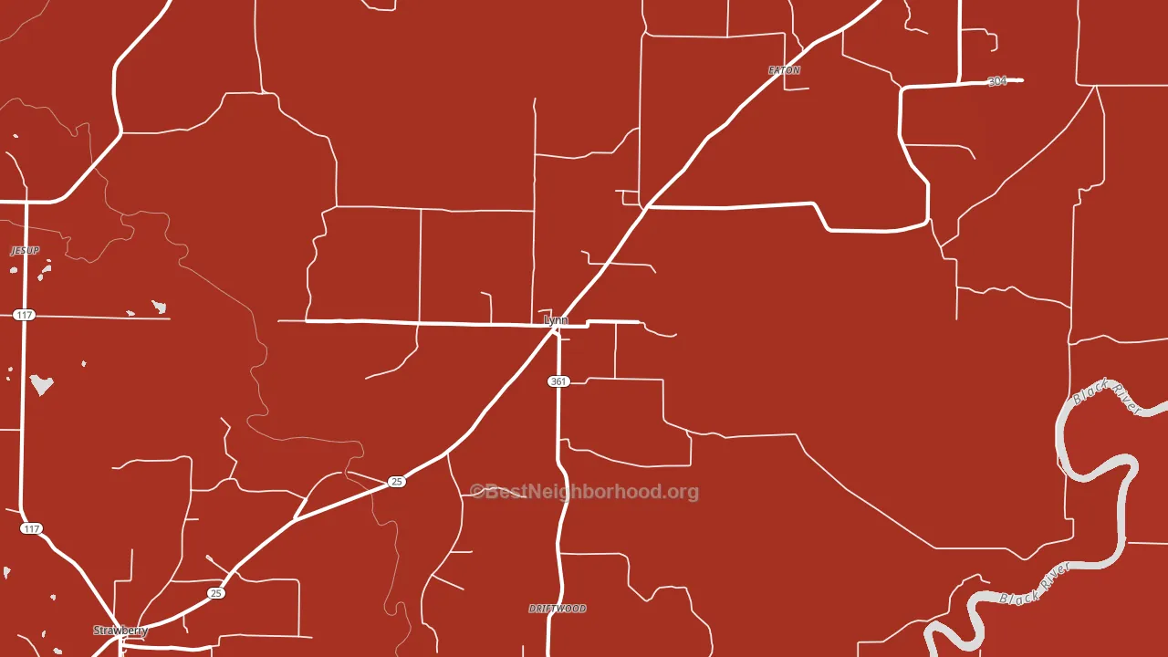 Lynn, AR block-group political-lean map