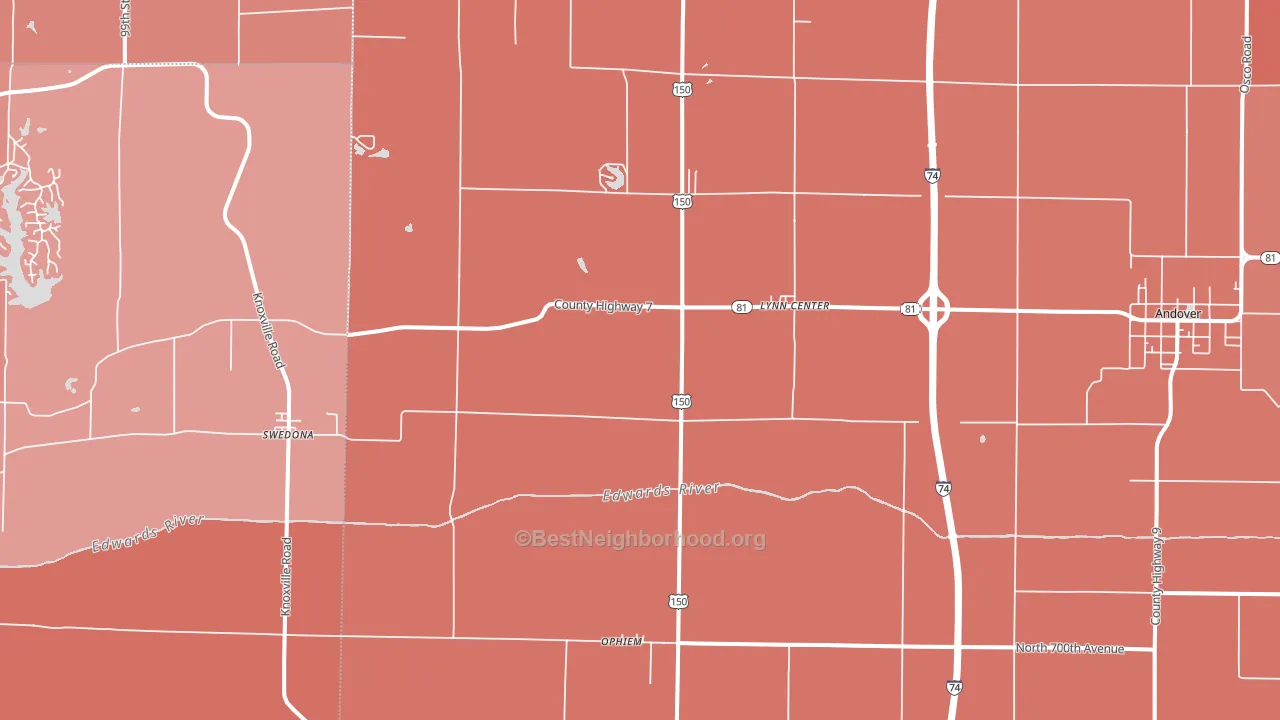 Lynn Center, IL block-group political-lean map