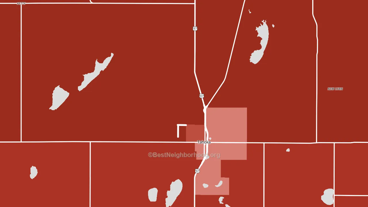 Lynn County, TX block-group political-lean map