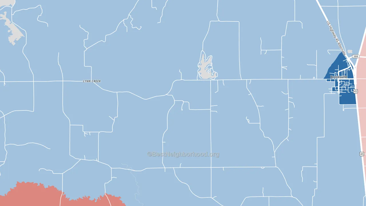 Lynn Creek, MS block-group political-lean map