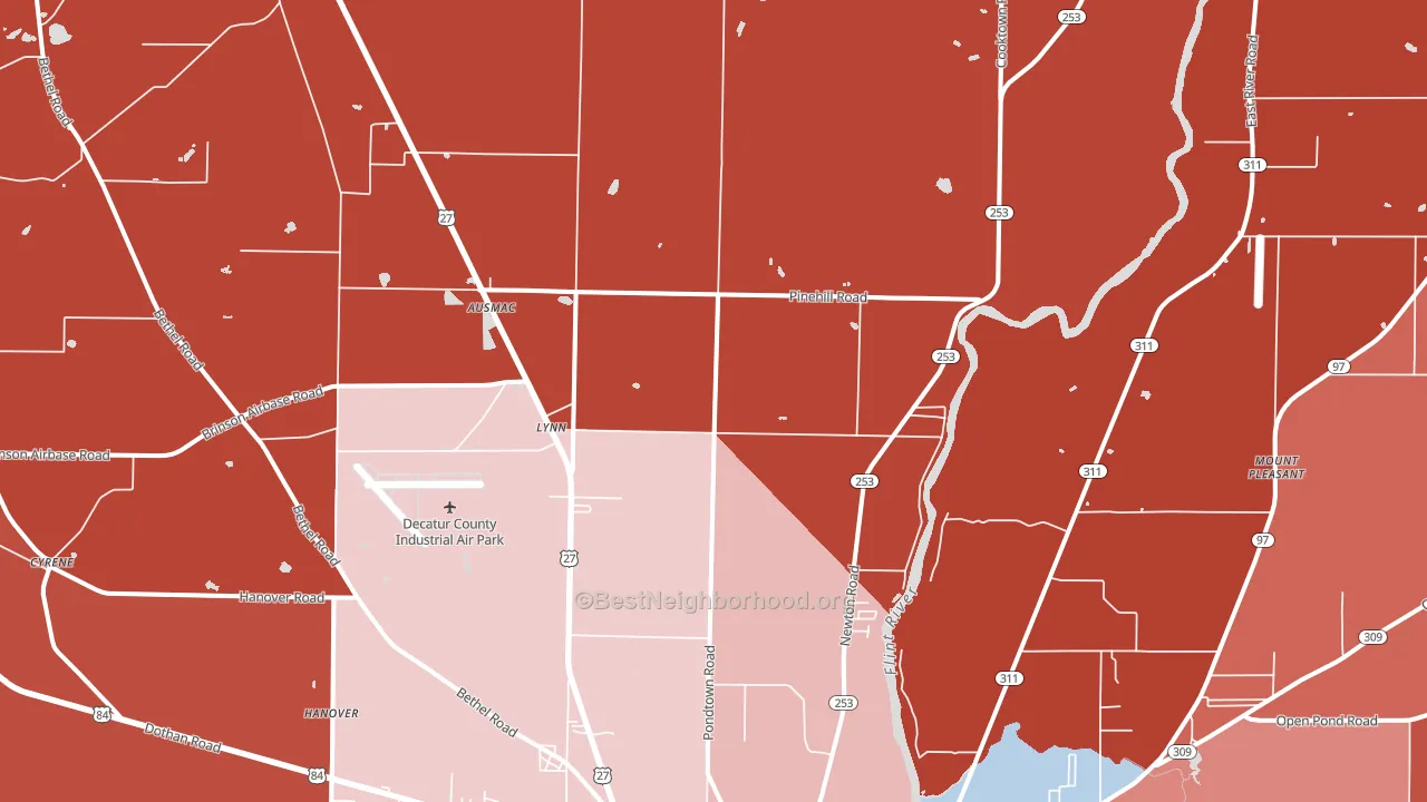 Lynn, GA block-group political-lean map