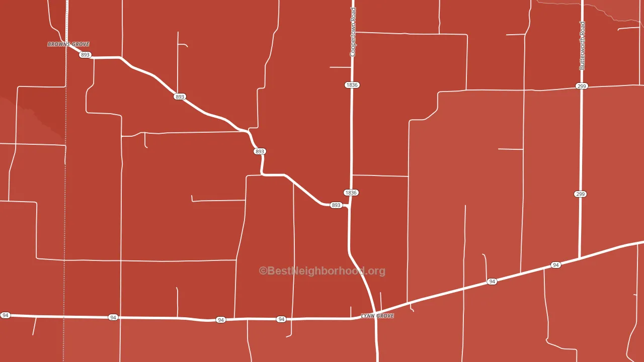 Lynn Grove, KY block-group political-lean map
