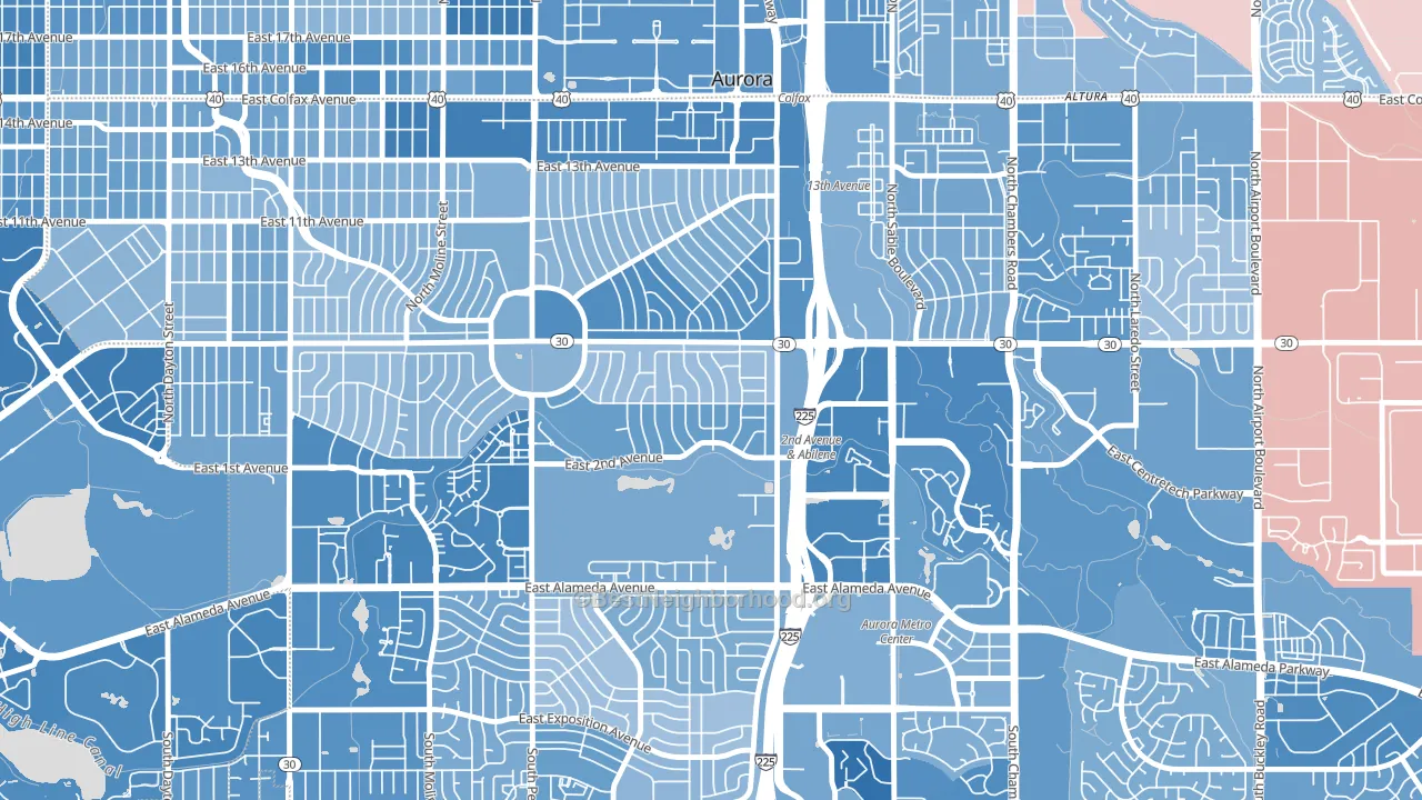 Lynn Knoll, Aurora, CO block-group political-lean map