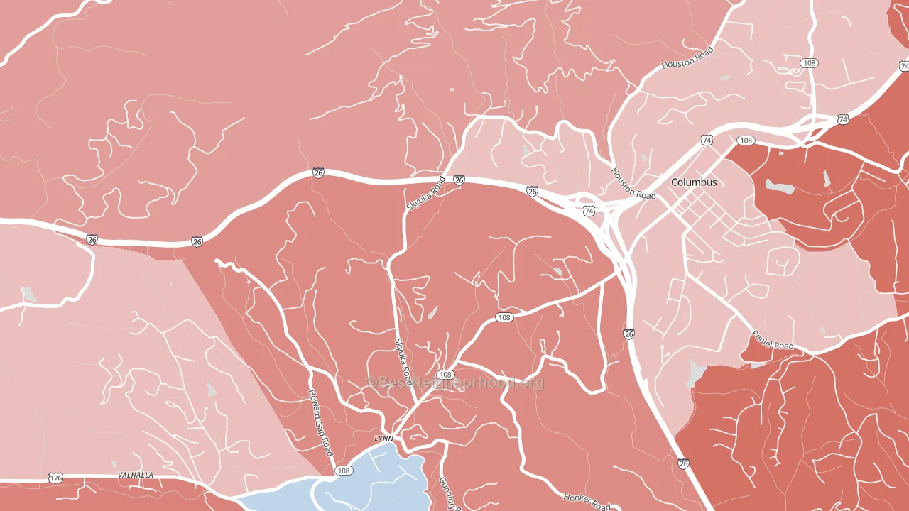 Lynn, NC block-group political-lean map