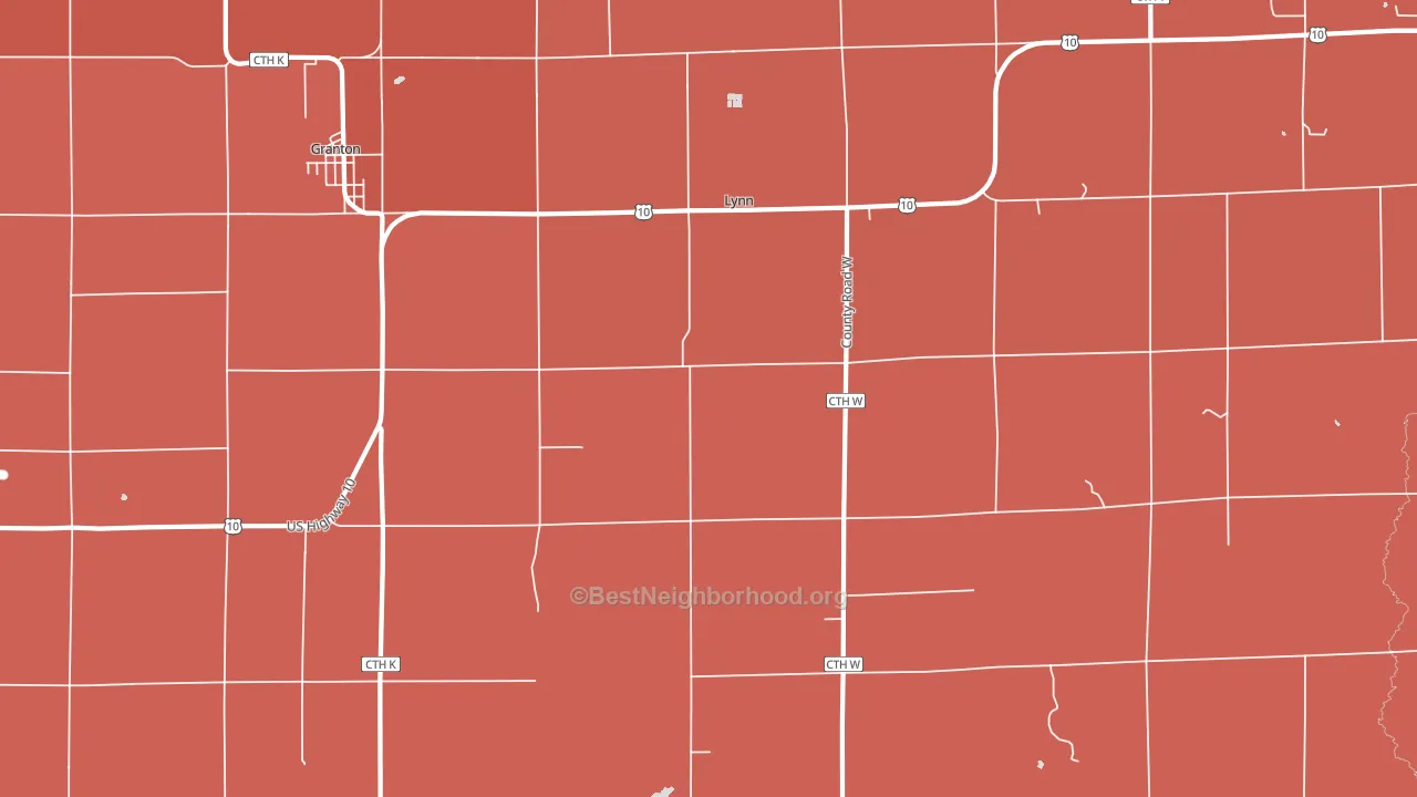Lynn, WI block-group political-lean map