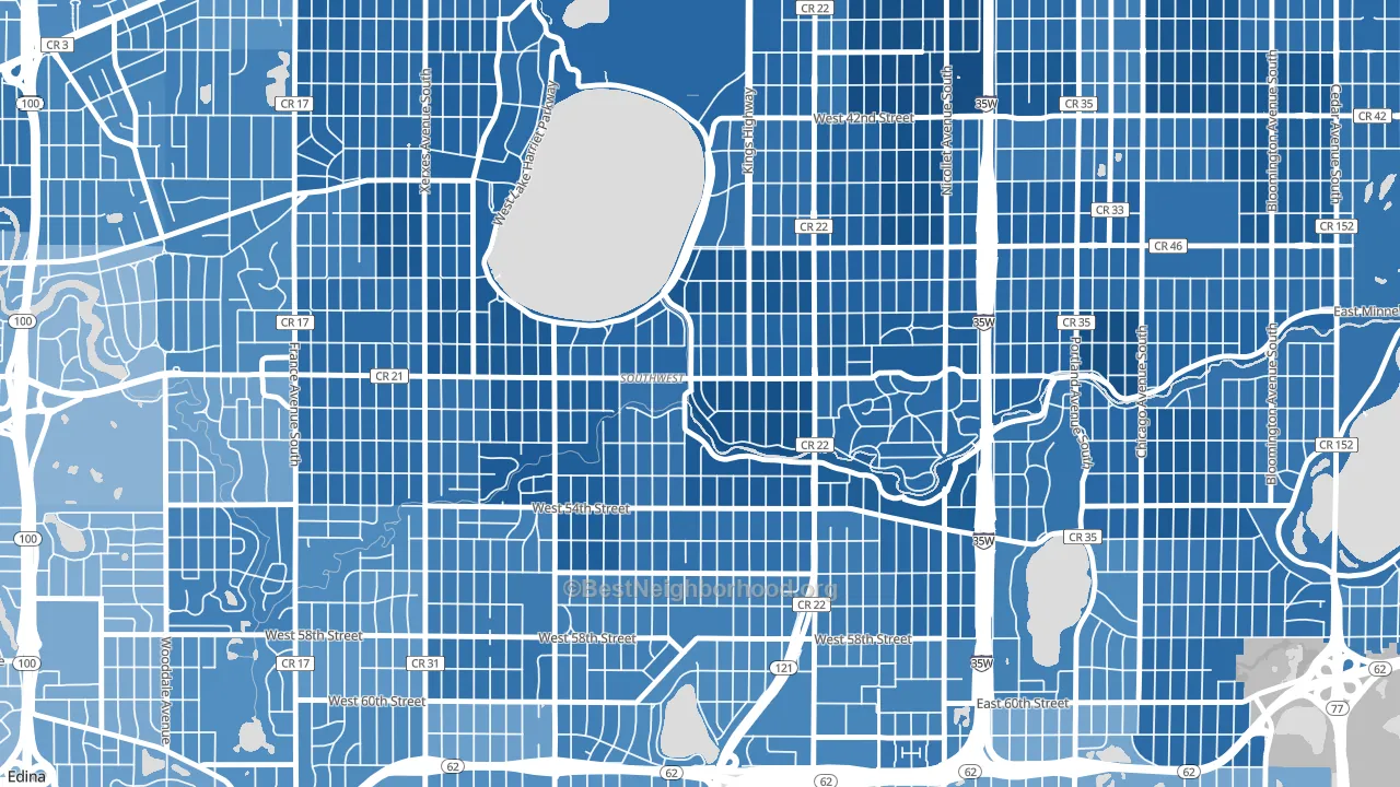 Lynnhurst, Minneapolis, MN block-group political-lean map