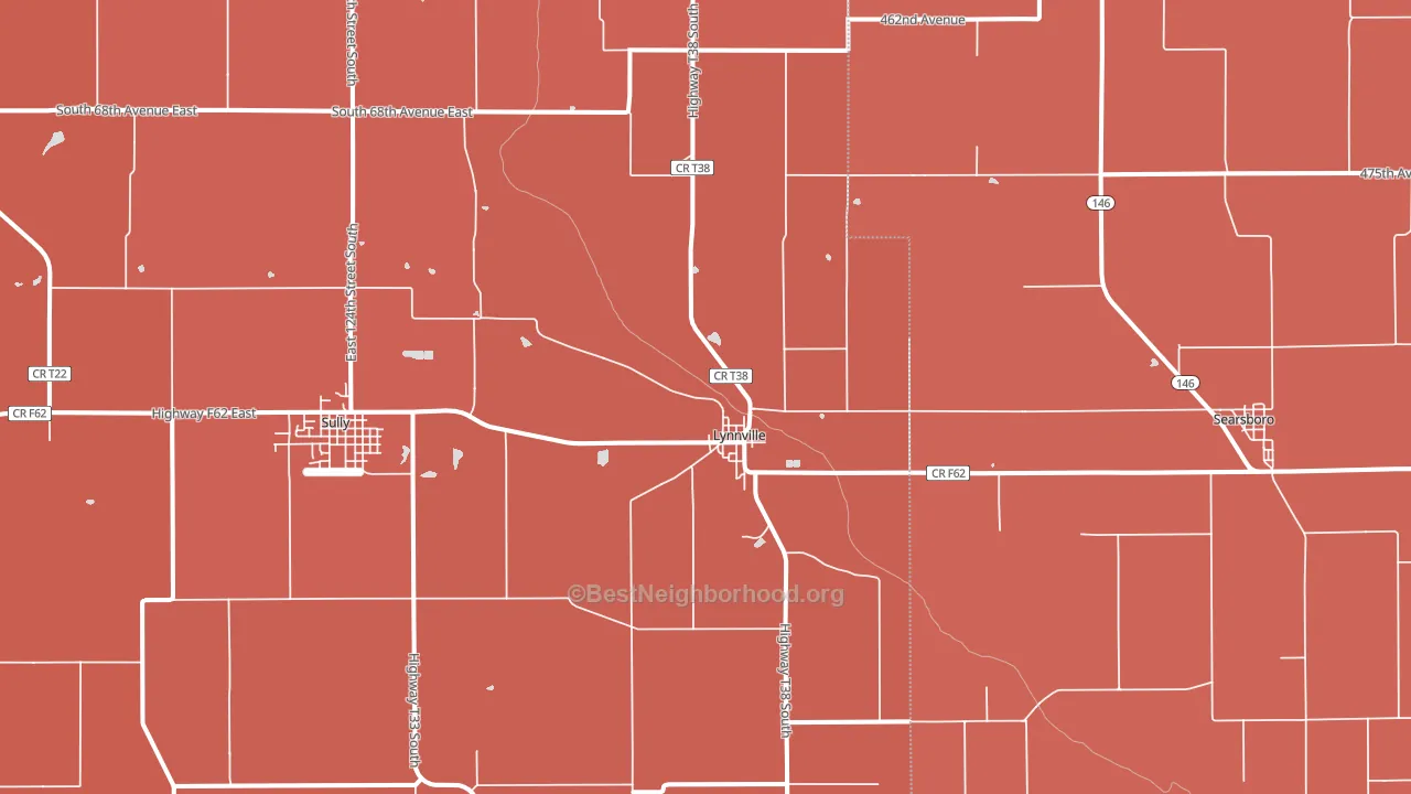 Lynnville, IA block-group political-lean map