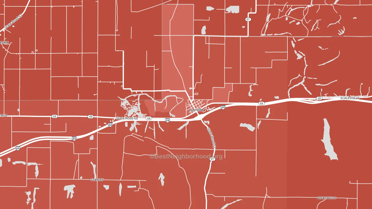 Lynnville, IN block-group political-lean map