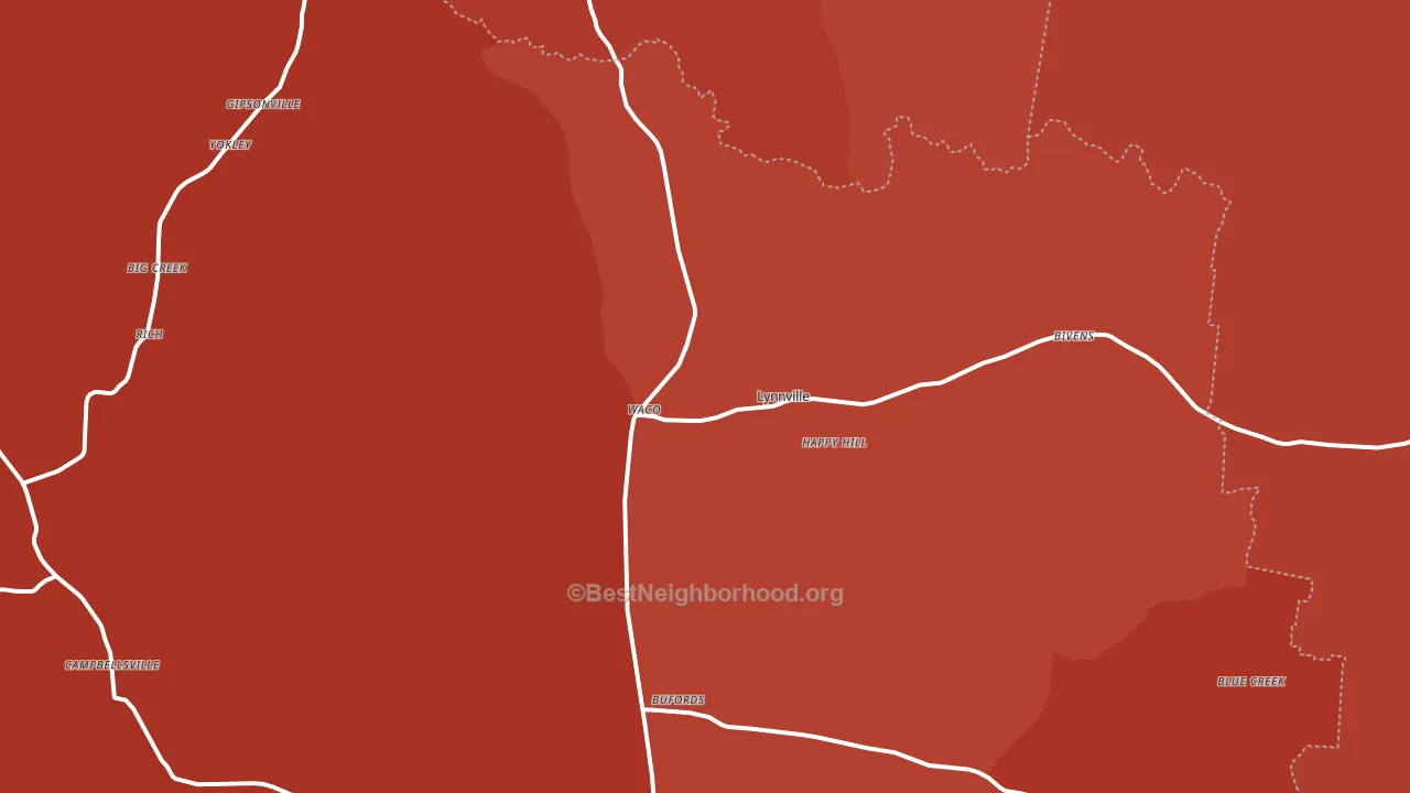 Lynnville, TN block-group political-lean map